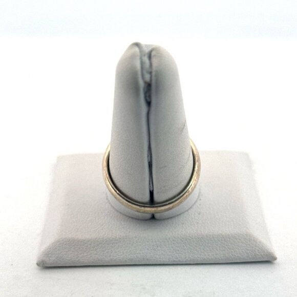 Estate Sterling Silver 925 Ring Fossil Coral Oval Cabochon Size 9, 6.7g TGGC Mar - Picture 4 of 9